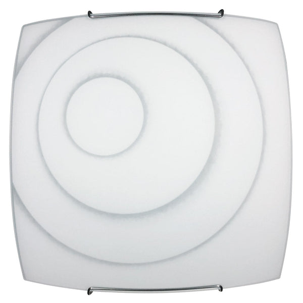 Plafonnier 2xE27 Crochets Fil Acier Plaque Verre Blanc E-Energy Clair acquista