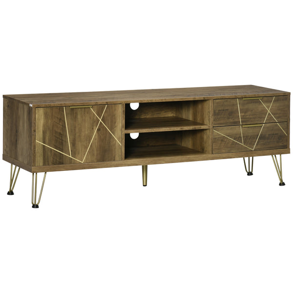 acquista Mobile TV 150x39x50,8 cm Max 55” in Legno e Acciaio Legno e Oro