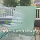 Set 2 Lettini Prendisole Regolabili in 5 Posizioni con Tavolino Laterale e 2 Ruote in Metallo e Poliestere Verde      