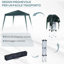 Gazebo da Giardino Pieghevole 297x297x250 cm in Acciaio e Tessuto Oxford Verde