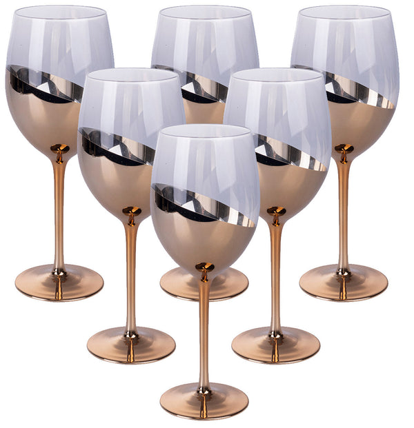 Ensemble de 6 Gobelets Chic en Verre Transparent et Bronze VdE Tivoli 1996 prezzo