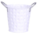 Vaso Tondo H10,8 cm in Metallo Zincato Bianco