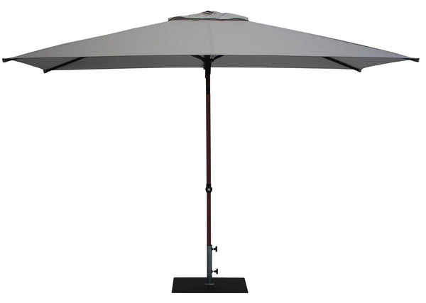 acquista Ombrellone da Giardino 3x2 m Palo Ø38 mm in Alluminio Effetto Legno Tessuto Olefin Trend Wood Grigio