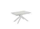 Tavolo Allungabile Ares 80x140/200x76 cm Top in Gres Marmo Sahara Bianco