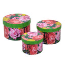 Set 3 Scatole in Similpelle multicolor tondo 