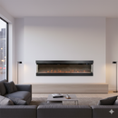 Camino Elettrico da Parete o Incasso Velar 182x20x48 cm Effetto Fiamma Telecomando in MDF Nero Opaco