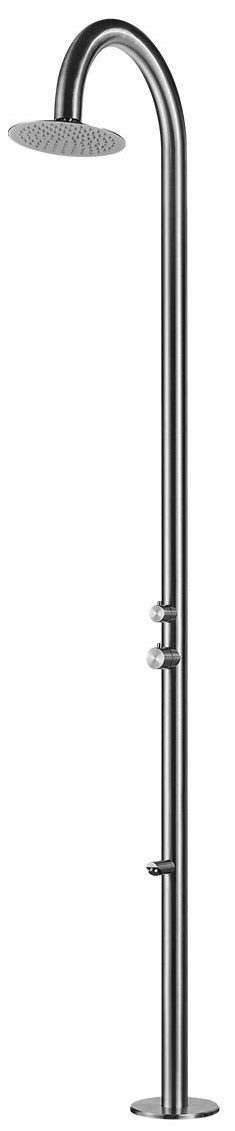 Douche de jardin 243,9x25x54,5 cm avec pomme de douche Sined Palau Inox et mitigeur et lave-pieds online