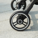 Passeggino Leggero per Bambini Pieghevole 128x58x106 cm con Tettuccio in Alluminio e Tessuto Oxford Rosso e Nero