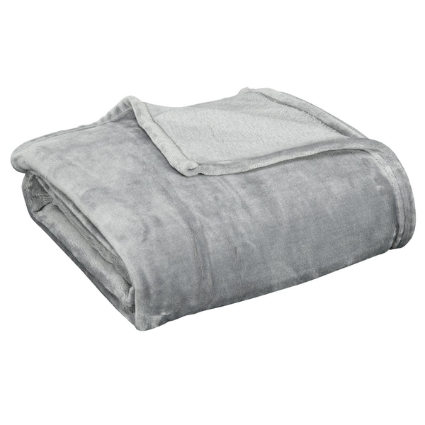 Coperta Plaid Dubleface 203x152x0,5 cm in Flanella 330 GSM Grigio online