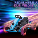 Go Kart Elettrico per Bambini 24V 13km/h Schienale Alto e Cintura di Sicurezza Blu e Nero  