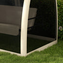Dondolo da Giardino 2 in 1 Convertibile in Letto 240x140x197 cm con Zanzariera Caffè   