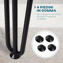 Set 4 Gambe per Tavolo 12x12x71 cm in Acciaio Preforato Nero