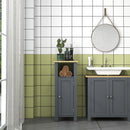 Mobile Bagno Salvaspazio 1 Anta 1 Ripiano 32x30x80 cm in Legno Truciolare e MFD Grigio