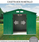 Casetta Box da Giardino in Lamiera Verde per Deposito Attrezzi 257X184X199 Cm Bertozzi
