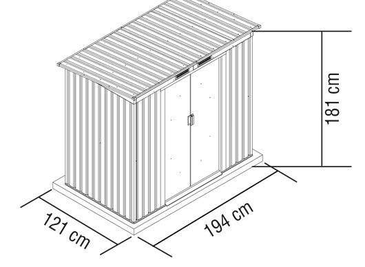prezzo Cabanon de Jardin en Tôle Verte pour Rangement Outils 194X121X181 Cm Bertozzi