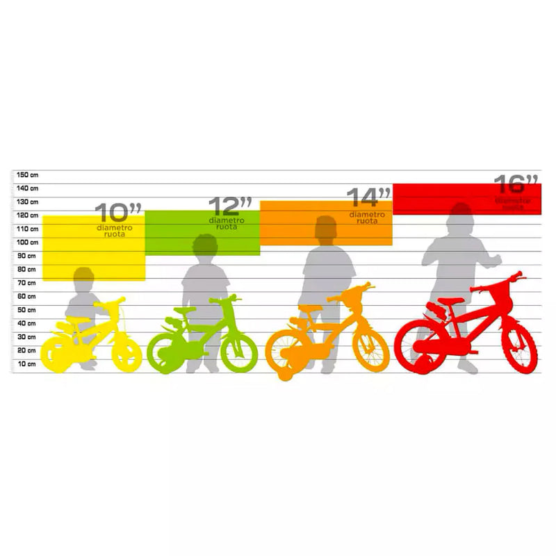 Bicicletta per Bambino 16" 2 Freni V-Brake Magik-Bike Start Pro Rossa e Nera-4
