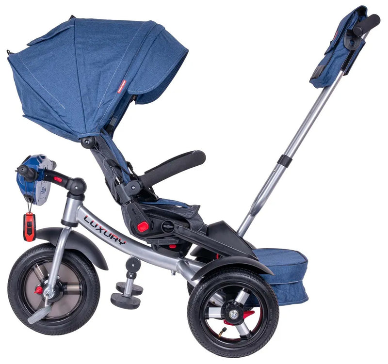 Triciclo Passeggino per Bambini 95x52x105 cm con Seggiolino Reversibile Jolly Blu-6