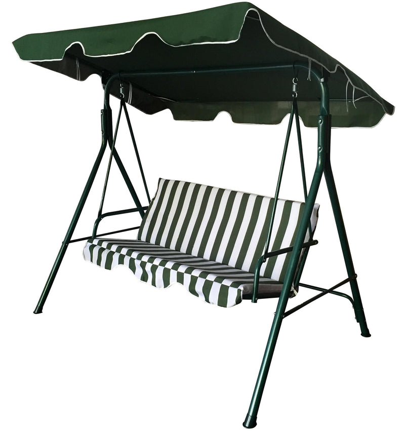 Dondolo da Esterno Giardino 3 Posti a Righe Verde Bertozzi Sorrento
