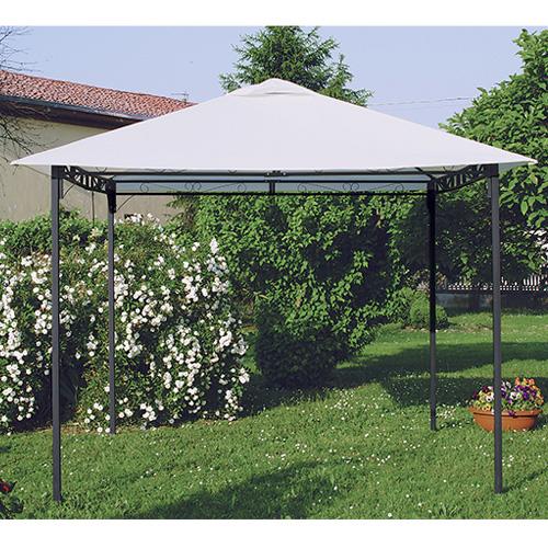 online Tonnelle de Jardin 3X3 Structure en Fer Couverture Blanche Style Bertozzi