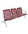 Banc pour salle d'attente 3 places en acier rouge