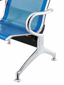 Panca per Sala d'Attesa 5 Posti in Acciaio Blu