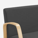 Divano 2 Posti 112x70x80 cm in Legno e Tessuto Grigio Scuro