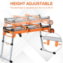 Banco di Lavoro Pieghevole 5 in 1 131x55,5x86 cm in Metallo e Alluminio Arancione