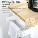 Carrello da Cucina 108x45x89 cm in Legno Bianco
