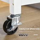 Carrello da Cucina 108x45x89 cm in Legno Bianco