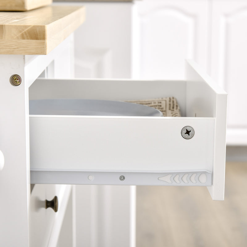 Carrello da Cucina 108x45x89 cm in Legno Bianco