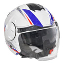 Casco Jet per Scooter Visiera Lunga e Parasole Taglia S Bianco