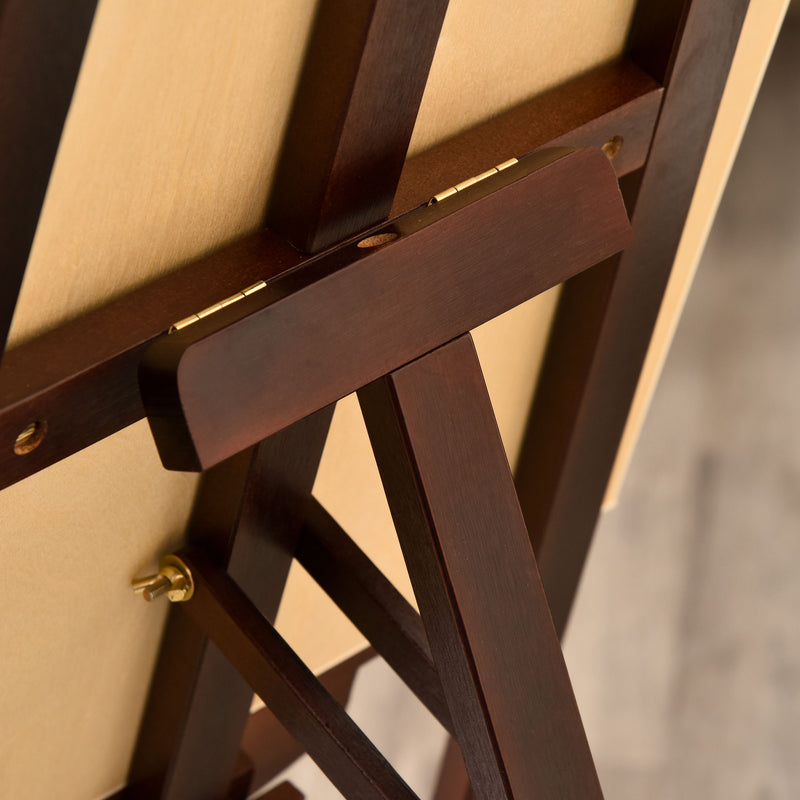 Cavalletto Treppiede da Pittura 51,5x71,5x134,5 cm in Legno di Pino Marrone