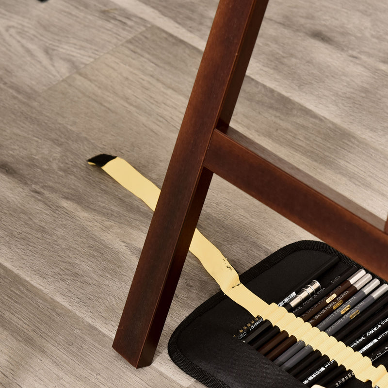 Cavalletto Treppiede da Pittura 51,5x71,5x134,5 cm in Legno di Pino Marrone