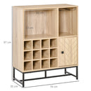Credenza con Portabottiglie 76x35x97 cm in Legno Rovere