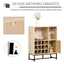 Credenza con Portabottiglie 76x35x97 cm in Legno Rovere