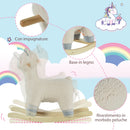 Cavallo a Dondolo per Bambini in Legno e Peluche Alpaca Crema