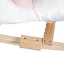 Cavallo a Dondolo per Bambini in Legno e Peluche Cigno Bianco
