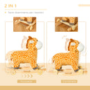 Cavallo a Dondolo per Bambini in Legno e Peluche Giraffa Giallo