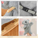 Cavallo a Dondolo per Bambini in Legno e Peluche Koala Grigio