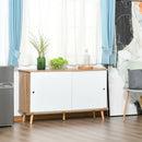 Mobile 2 Ante Scorrevoli 130x40x74,5 cm in Legno Rovere e Bianco