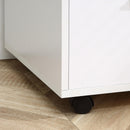 Mobile 3 Cassetti 2 Ripiani 80x40x65 cm con Ruote in Truciolare Bianco