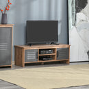 Mobile TV 109x35x38 cm 2 Ante in Metallo 2 Ripiani Marrone