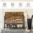 Panca Scarpiera Salvaspazio 90x37x60 cm in Metallo e Truciolare Marrone