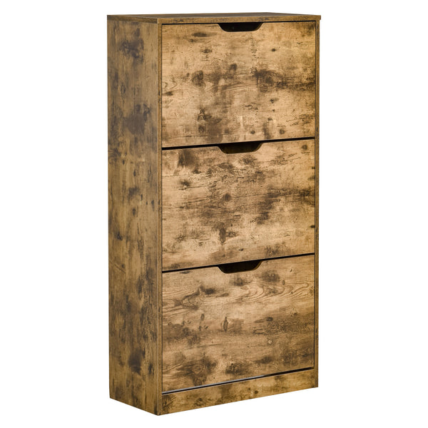 prezzo Meuble à Chaussures 3 Portes 62,5x26x117,5 cm 12-18 Paires de Chaussures en Bois Marron