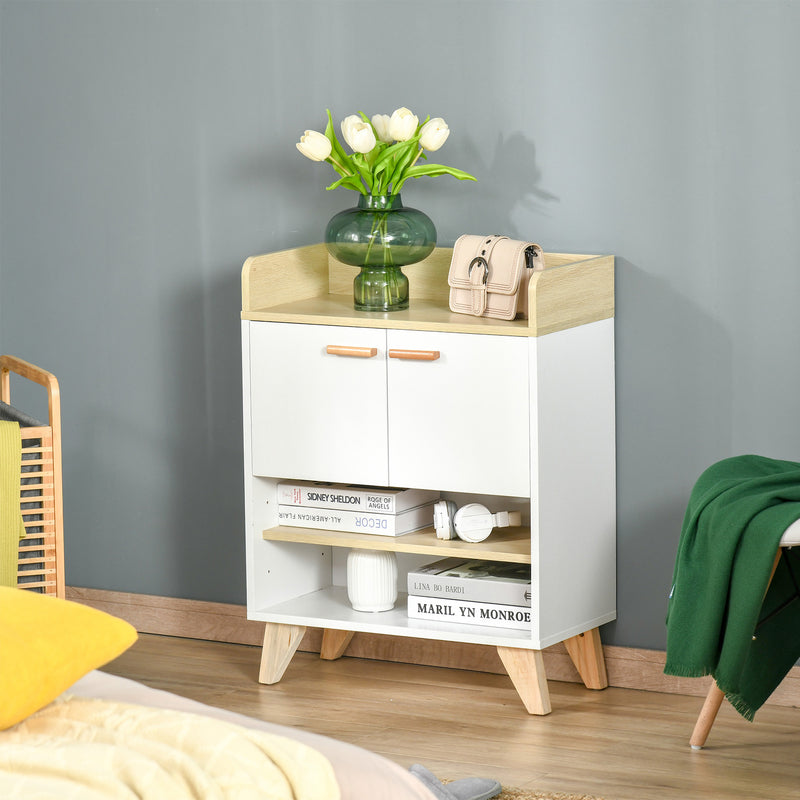 Mobile Multiuso 2 Ante 3 Ripiani 60x30x78 cm in Legno Bianco