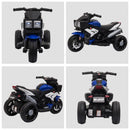 Moto Elettrica per Bambini 6V 3 Ruote Nera e Blu
