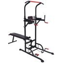 Stazione Fitness Multifunzione Pieghevole 98x220x229 cm in Acciaio Nera