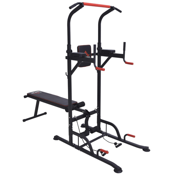Station de fitness multifonction pliable 98x220x229 cm en acier noir sconto