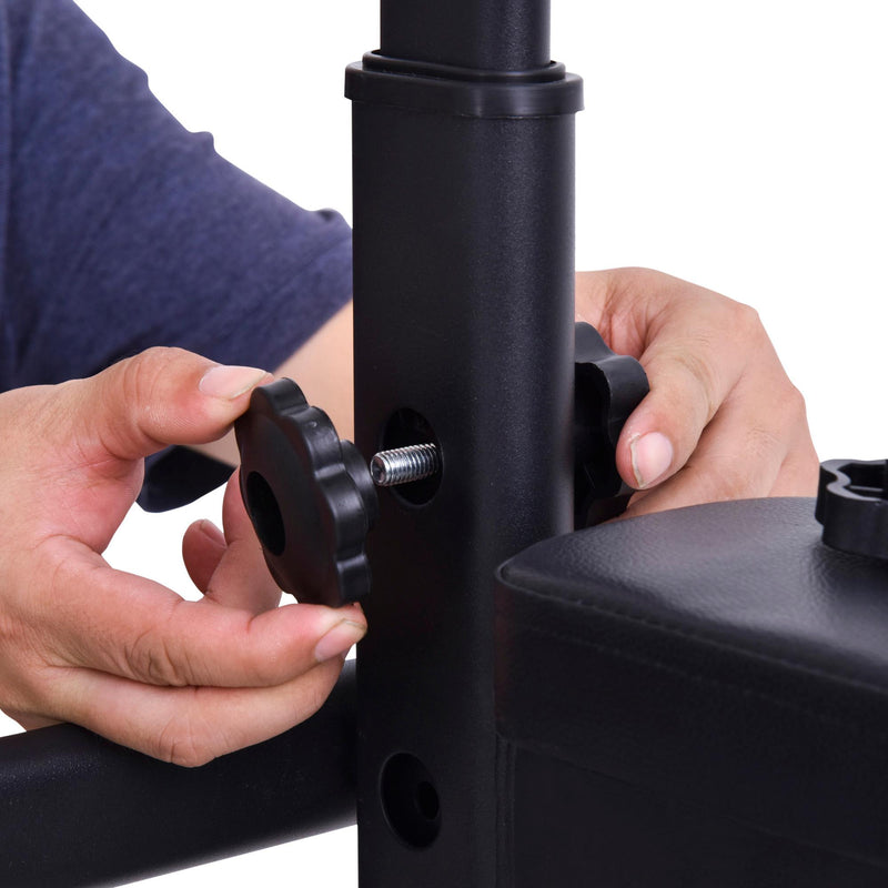 Stazione Fitness Multifunzione Pieghevole 98x220x229 cm in Acciaio Nera