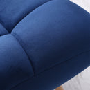 Poltrona Imbottita 76x87x82 cm in Tessuto Vellutato Blu